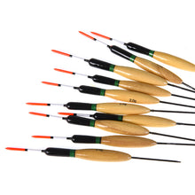 Load image into Gallery viewer, 10PCS/SET Paulownia Wood Fishing Float Wooden Buoy Bobber Tube Fish Tackle Accessory Flotadore