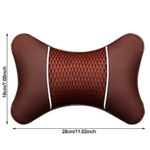 Load image into Gallery viewer, 1PC PU Leather Car Seat Neck Pillow Headrest Rest Cushion Support Knitted Seat Auto Safety Accessories