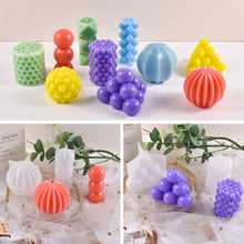 Load image into Gallery viewer, 3D Candle Silicone Mold Polka Dot Cylindrical Lantern Round Ball Mold DIY Resin Mould Home Decor Supplies