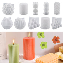 Load image into Gallery viewer, 3D Candle Silicone Mold Polka Dot Cylindrical Lantern Round Ball Mold DIY Resin Mould Home Decor Supplies
