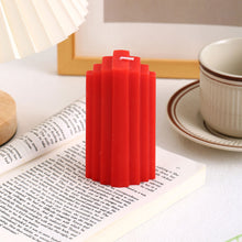 Load image into Gallery viewer, Geometric Column 3D Candle Silicone Mold Geometric Wavy Striped Cylindrical Mould Crystal Epoxy Resin Home Decor Gift