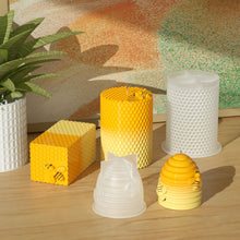 Load image into Gallery viewer, 3D Honeycomb Candle Silicone Mold Round Square Mould Crystal Epoxy Mold DIY Home Craft Decoration