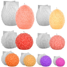 Load image into Gallery viewer, 3D Rose Ball Candle Mold DIY Silicone Candle Mold Cake Resin Molds 3D Art Wax Candle Making Mould Silicone Handmade Soap Molds