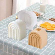 Load image into Gallery viewer, 3D Arch Candle Silicone Mold Geometric Stripes Rainbow Mould DIY Epoxy Resin Bridge Molds Home Decor Artifact