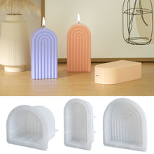 Load image into Gallery viewer, 3D Arch Candle Silicone Mold Geometric Stripes Rainbow Mould DIY Epoxy Resin Bridge Molds Home Decor Artifact