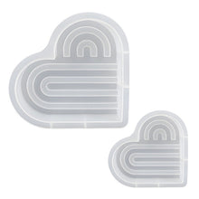 Load image into Gallery viewer, DIY Stiped Heart Candle Mold Heart-shaped Coaster Valentine's Day Arch Decoration Silicone Mold Wax Soap Mold