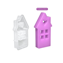 Load image into Gallery viewer, House Resin Mould 3D Hollow Heart House DIY Aromatherapy Gypsum Candle Silicone Mould Handmade Tool Ornaments Mold