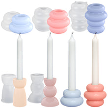 Load image into Gallery viewer, DIY Concrete Round Candle Holder Silicone Mold Geometric Candle Holder Making Resin Plaster Craft Molds Home Decor Supplies