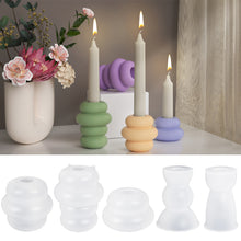 Load image into Gallery viewer, DIY Concrete Round Candle Holder Silicone Mold Geometric Candle Holder Making Resin Plaster Craft Molds Home Decor Supplies