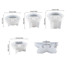 Load image into Gallery viewer, DIY Round Candle Holder Silicone Molds Star Hex Shape Plaster Resin Candlestick Mould Candle Accessories Tool Home Table Decor