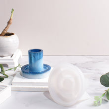 Load image into Gallery viewer, DIY Round Candle Holder Silicone Molds Star Hex Shape Plaster Resin Candlestick Mould Candle Accessories Tool Home Table Decor