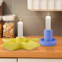 Load image into Gallery viewer, DIY Round Candle Holder Silicone Molds Star Hex Shape Plaster Resin Candlestick Mould Candle Accessories Tool Home Table Decor