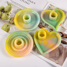 Load image into Gallery viewer, DIY Candle Holder Silicone Mold Round Heart Candlestick Tray Mould Concrete Cement Resin Molds Modern Home Decor