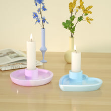 Load image into Gallery viewer, DIY Candle Holder Silicone Mold Round Heart Candlestick Tray Mould Concrete Cement Resin Molds Modern Home Decor