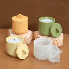 Load image into Gallery viewer, Round Candle Jar Silicone Mold With Lid DIY Cement Pot Mold Concrete Wax Box Storage Cup Candle Tray Mould Home Decor Crafts