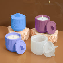 Load image into Gallery viewer, Round Candle Jar Silicone Mold With Lid DIY Cement Pot Mold Concrete Wax Box Storage Cup Candle Tray Mould Home Decor Crafts