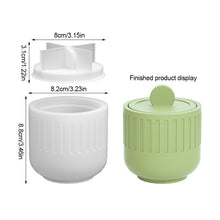 Load image into Gallery viewer, Round Candle Jar Silicone Mold With Lid DIY Cement Pot Mold Concrete Wax Box Storage Cup Candle Tray Mould Home Decor Crafts