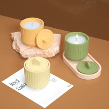 Load image into Gallery viewer, Round Candle Jar Silicone Mold With Lid DIY Cement Pot Mold Concrete Wax Box Storage Cup Candle Tray Mould Home Decor Crafts