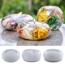 Load image into Gallery viewer, Oval Stone Shape 3D Silicone Mold Epoxy Resin Candle Holder Mould Round Oval Mould Candle Light Table Ornaments Plaster Mold