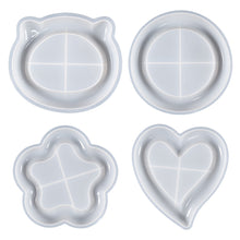 Load image into Gallery viewer, Saucer Tray Plaster Silicone Mold DIY Heart Cat Flower Shape Jewelry Storage Box Epoxy Mould Craft Making Molds