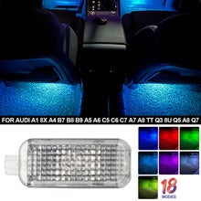 Load image into Gallery viewer, 1pc RGB Car Footwell Light Luggage Compartment Touch LED Seat Lamp For Audi A1 8X A4 B7 B8 B9 A5 A6 C5 C6 C7 A7 A8 TT Q3 8U Q5 A8 Q7