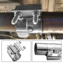 Load image into Gallery viewer, 2.0" 2.25" 2.5" 2.75'' 3.0" 4.0" Car Exhaust Clamp Sleeve 304 Stainless Steel Butt Joint Band Clamp Sleeve Coupler Step Clamps