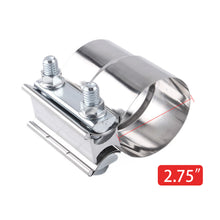 Load image into Gallery viewer, 2.0" 2.25" 2.5" 2.75'' 3.0" 4.0" Car Exhaust Clamp Sleeve 304 Stainless Steel Butt Joint Band Clamp Sleeve Coupler Step Clamps