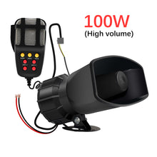 Load image into Gallery viewer, 12V 100W Car Horn Car Warning Alarm Speakers Loud Mic PA System Emergency Amplifier Hooter Police Siren Air Horn Megaphone Tone