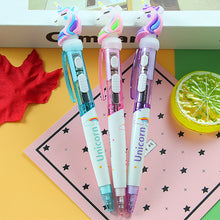 Load image into Gallery viewer, Cute Unicorn Ballpoint Pen with Light 0.5mm Cute Writing Pen Students Office Stationery School Supplies Gift