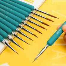 Load image into Gallery viewer, 11Pcs Miniature Wolf Hair Paint Brush Art Painting Brushes Artistic Watercolor Brush Oil Painting Brush Drawing Hand Painted