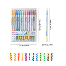 Load image into Gallery viewer, Double-ended Magic Color Changing Highlighter Pen Set Markers for Student Diary Scrapbook Painting Reading Journal Stationery