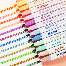 Load image into Gallery viewer, Double-ended Magic Color Changing Highlighter Pen Set Markers for Student Diary Scrapbook Painting Reading Journal Stationery