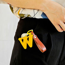 Load image into Gallery viewer, A to Z PU Leather Initial Letter Keychain For Women Fashion Cartoon Candy Color Bag Phone Pendant Car Key Chain Jewelry Gifts