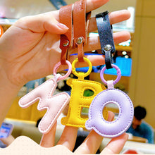 Load image into Gallery viewer, A to Z PU Leather Initial Letter Keychain For Women Fashion Cartoon Candy Color Bag Phone Pendant Car Key Chain Jewelry Gifts