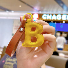 Load image into Gallery viewer, A to Z PU Leather Initial Letter Keychain For Women Fashion Cartoon Candy Color Bag Phone Pendant Car Key Chain Jewelry Gifts