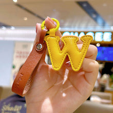 Load image into Gallery viewer, A to Z PU Leather Initial Letter Keychain For Women Fashion Cartoon Candy Color Bag Phone Pendant Car Key Chain Jewelry Gifts