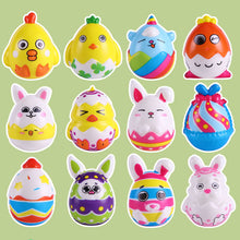 Load image into Gallery viewer, 5Pcs Squeeze Easter Bunny Eggs Stress Relief Toys Kids Easter Party Favor Gifts for Guests Egg Basket Stuffer Goodie Fillers