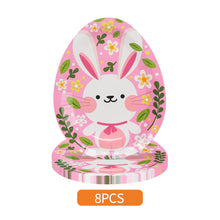 Load image into Gallery viewer, 6/8Pcs Easter Egg Shape Plates Theme Birthday Decorations Party Disposable Tableware Happy Easter Party Decoration