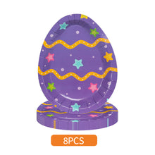 Load image into Gallery viewer, 6/8Pcs Easter Egg Shape Plates Theme Birthday Decorations Party Disposable Tableware Happy Easter Party Decoration