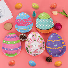 Load image into Gallery viewer, 6/8Pcs Easter Egg Shape Plates Theme Birthday Decorations Party Disposable Tableware Happy Easter Party Decoration