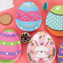 Load image into Gallery viewer, 6/8Pcs Easter Egg Shape Plates Theme Birthday Decorations Party Disposable Tableware Happy Easter Party Decoration