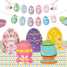 Load image into Gallery viewer, 6/8Pcs Easter Egg Shape Plates Theme Birthday Decorations Party Disposable Tableware Happy Easter Party Decoration