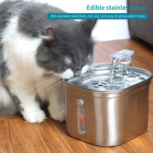 Load image into Gallery viewer, 2.2L Stainless Steel Cat Fountain With Water Mark Automatic Cats Water Dispenser Sensor Filter Pet Cat Ultra Quiet Pump Water Foutain