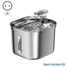 Load image into Gallery viewer, 2.2L Stainless Steel Cat Fountain With Water Mark Automatic Cats Water Dispenser Sensor Filter Pet Cat Ultra Quiet Pump Water Foutain