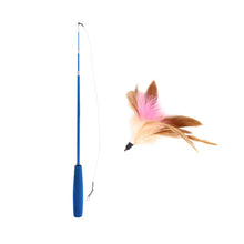 Load image into Gallery viewer, Funny Feather Cat Plush Teaser Wand with Bell Pet Interactive Feather Toys Cat Stick Toy for Kitten Catching Toy Playing Teaser Cat Supplies