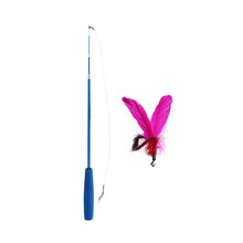 Load image into Gallery viewer, Funny Feather Cat Plush Teaser Wand with Bell Pet Interactive Feather Toys Cat Stick Toy for Kitten Catching Toy Playing Teaser Cat Supplies