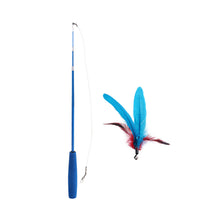Load image into Gallery viewer, Funny Feather Cat Plush Teaser Wand with Bell Pet Interactive Feather Toys Cat Stick Toy for Kitten Catching Toy Playing Teaser Cat Supplies