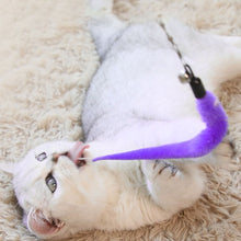 Load image into Gallery viewer, Funny Feather Cat Plush Teaser Wand with Bell Pet Interactive Feather Toys Cat Stick Toy for Kitten Catching Toy Playing Teaser Cat Supplies