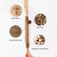 Load image into Gallery viewer, Cat Toys Silvervine Chew Stick Kitty Raffia Grass Pet Supplies Cleaning Teeth Stick Pet Bite Cat Toy Hemp Rope