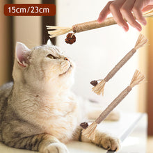 Load image into Gallery viewer, Cat Toys Silvervine Chew Stick Kitty Raffia Grass Pet Supplies Cleaning Teeth Stick Pet Bite Cat Toy Hemp Rope